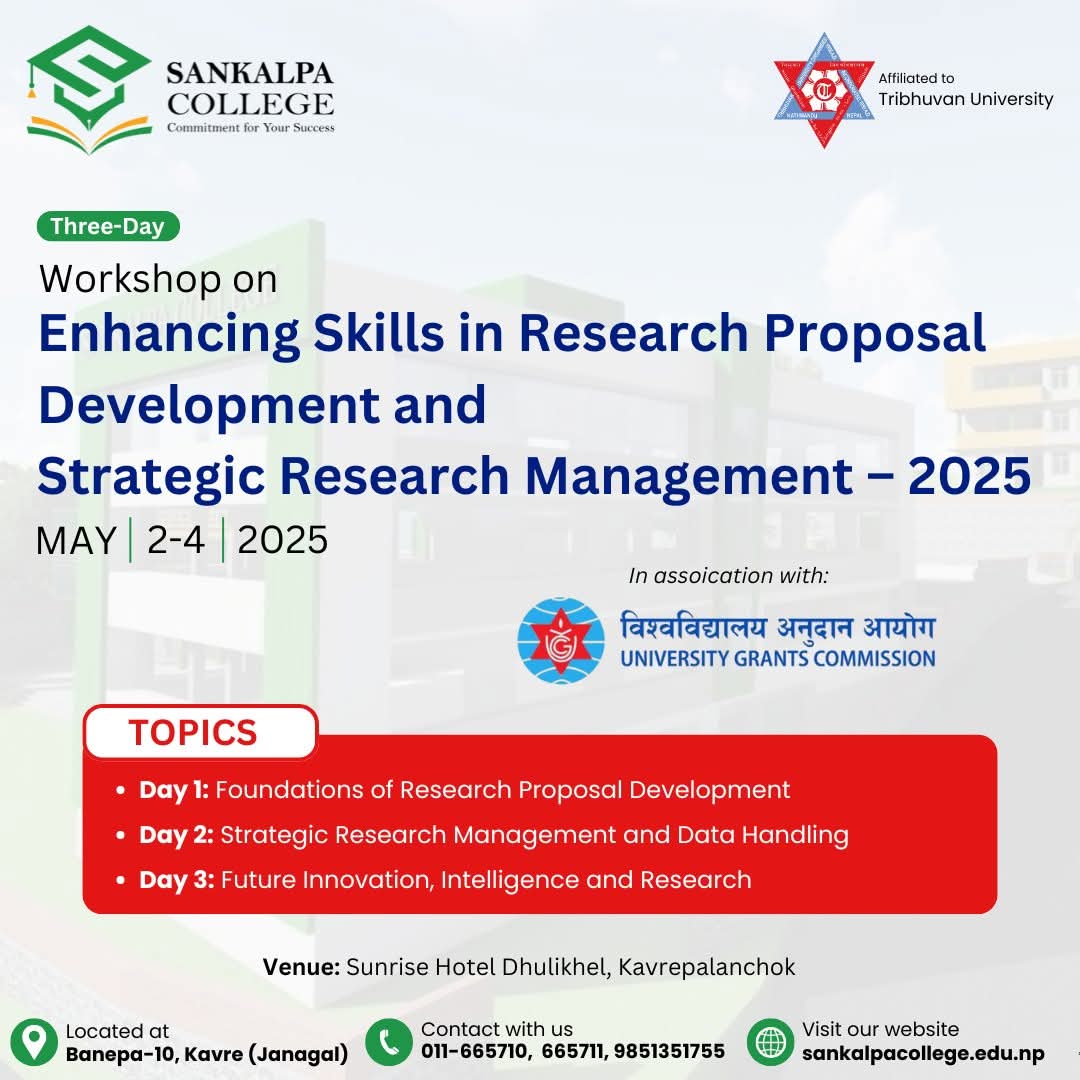 Three-Day Workshop on Enhancing Skills in Research Proposal Development and Strategic Research Management – 2025